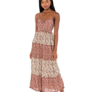 Show Me Your MuMu Floral Maxi Dress in Brown and Cream